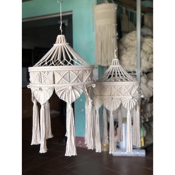 Đèn trang trí sợi macrame