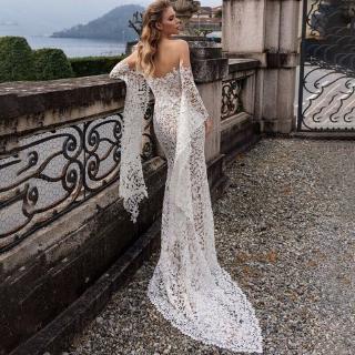 Đầm dạ hội dáng dài phối ren phong cách Boho