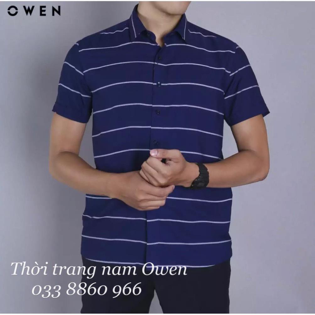 Sale Chính Hãng [XẢ LỖ - SIZE 38] Áo sơ mi cộc tay Owen BA90520 - Áo sơ mi nam hot 🌺 neww * ! % ) ྇ #