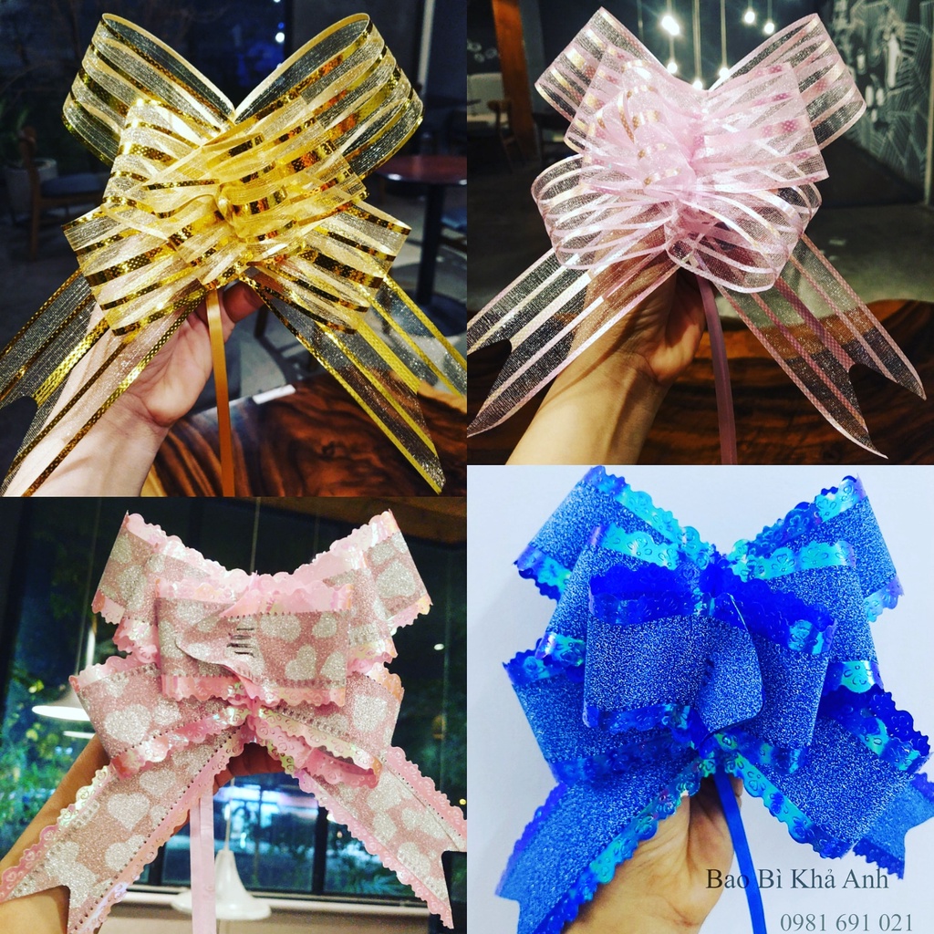 Nơ Gói Quà 🎀 NƠ Rút Gói Giỏ Quà Tết Mẫu Mới Nhất  2024 , Hàng Cao Cấp 🎋 Siêu Đẹp  🛑 Bao Bì Khả Anh🛑