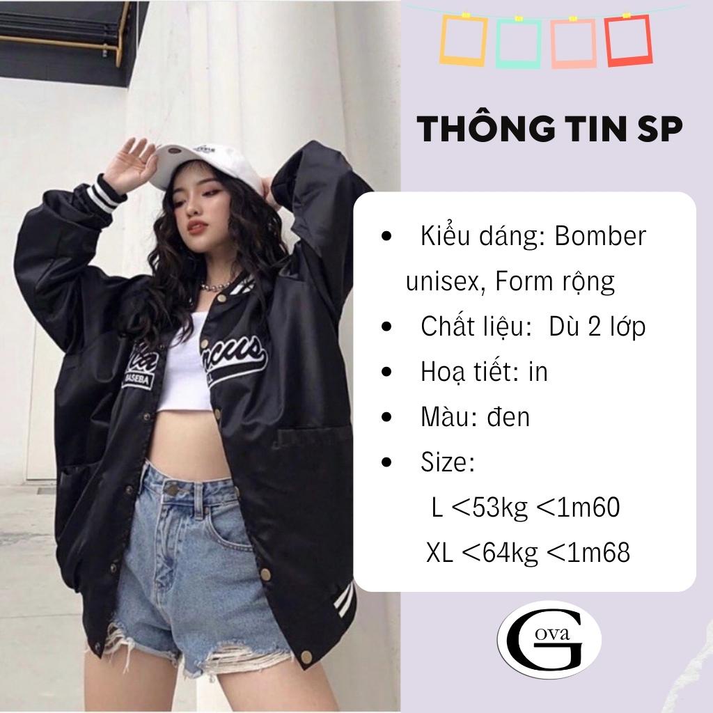 Áo khoác Bomber dù MC MARCUS form rộng 2 lớp nam nữ Unisex GOVA