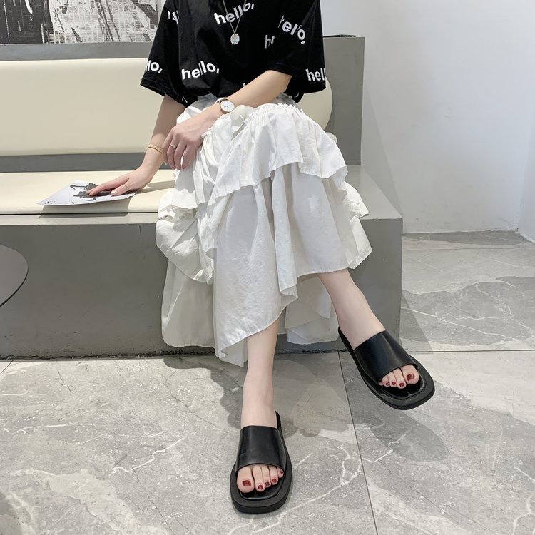 Dép nữ đế bệt, quai ngang dép siêu nhẹ siêu êm có hai màu đen trắng size 35-39  - DB.01
