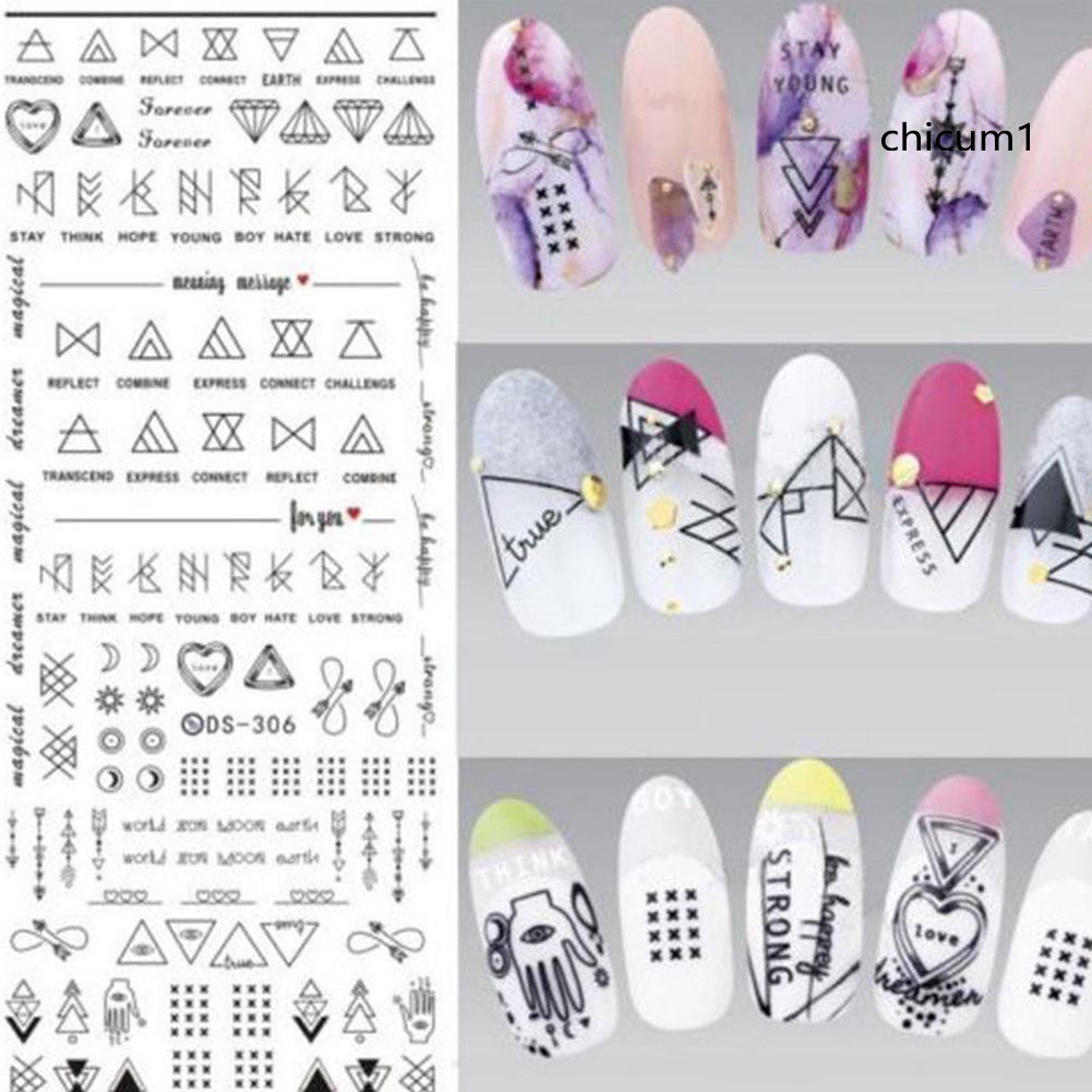 Miếng Dán Trang Trí Móng Tay Nhiều Họa Tiết Độc Đáo
