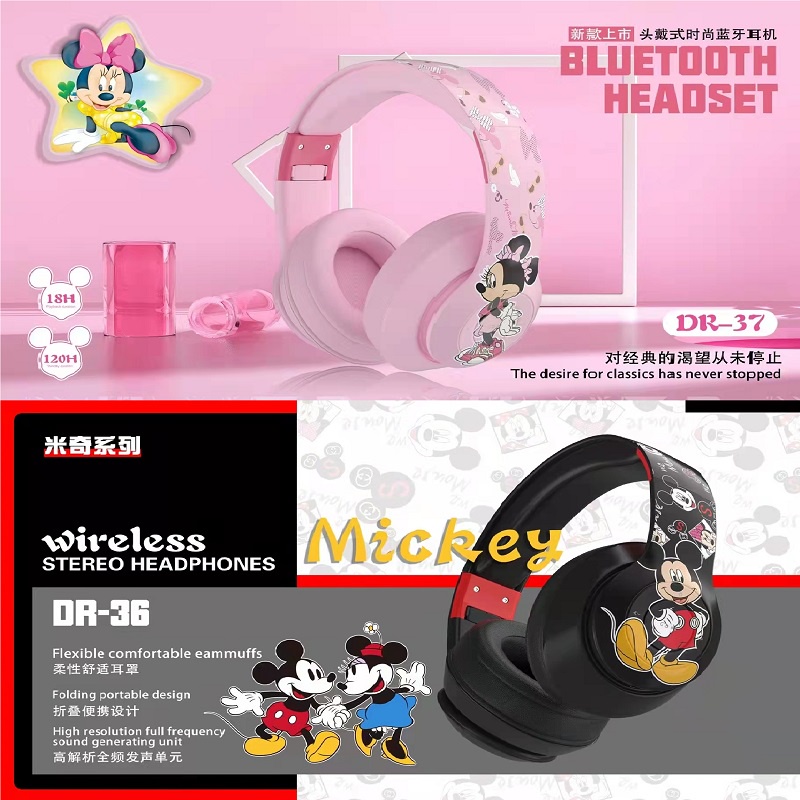Tai Nghe Chụp Chup Tai Bluetooth Không Dây Chống ồn Blutooth Chơi Chơi Game Tai Nghe Pro Gameming Gaming Android Người Nhện Disney Mickey Mouse Marvel Spiderman Captain America Headphone Có Mic