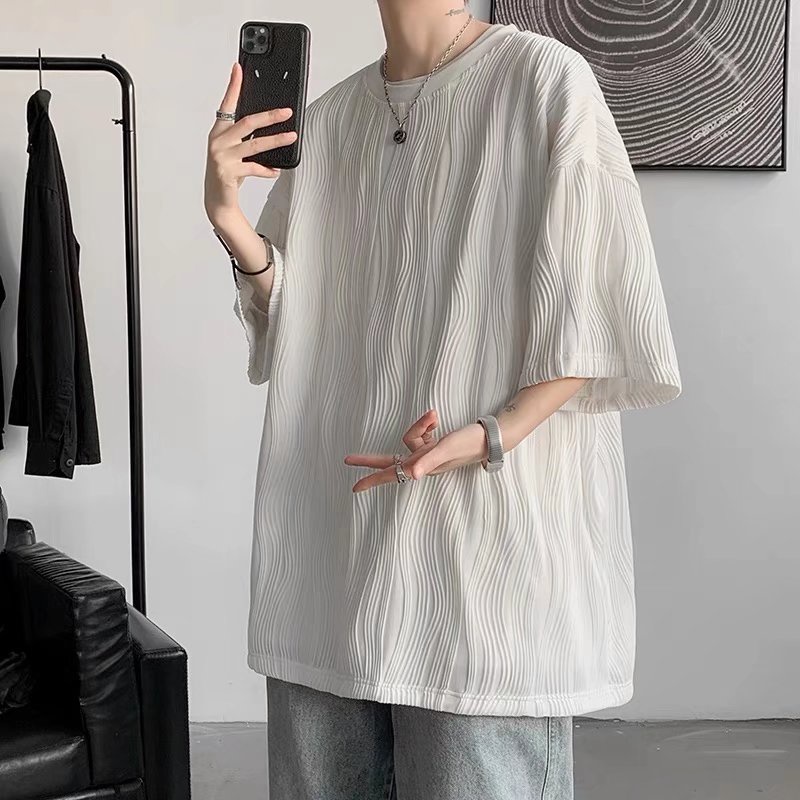 Áo Thun Nam Tay Ngắn Họa Tiết Sọc Ngang Thời Trang Phong Cách  áo thun tay ngắn cổ tròn áo t shirt bigsize Hàn Quốc áo thun  nam unisex