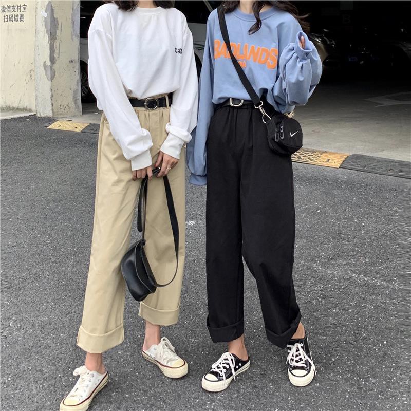 Quần Dài Lưng Cao Ống Rộng Phong Cách Hàn Quốc 2021 Cho Nữ | BigBuy360 - bigbuy360.vn