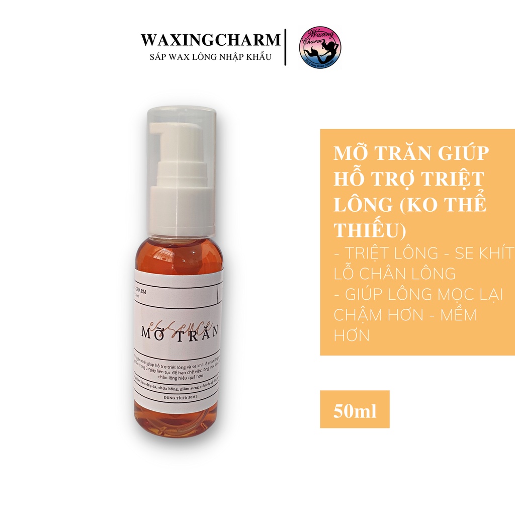 Combo Máy Nấu Sáp Chống Dính 100gr Sáp Wax Lông Nóng Dành Cho Nách, Body, Bikini và 50ml Mỡ Trăn Giúp Tẩy Lông Triệt Lôn