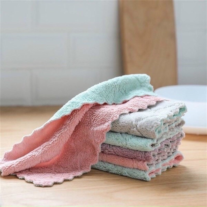 combo 10 khăn lau bếp siêu thấm hút 2 mặt