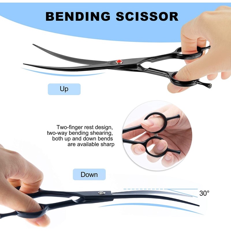 7.5 inch  Kéo Cắt Tóc Tỉa Lông Cho Thú Cưng Tiện Dụng,Bộ Kéo Cắt tỉa lông chó bằng thép không gỉ mạ titan nhập khẩu từ Nhật Bản