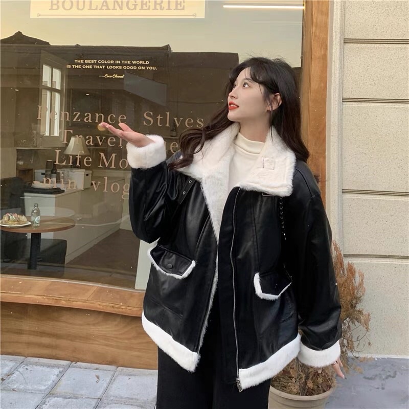 ÁO DA LÓT LÔNG ULZZANG