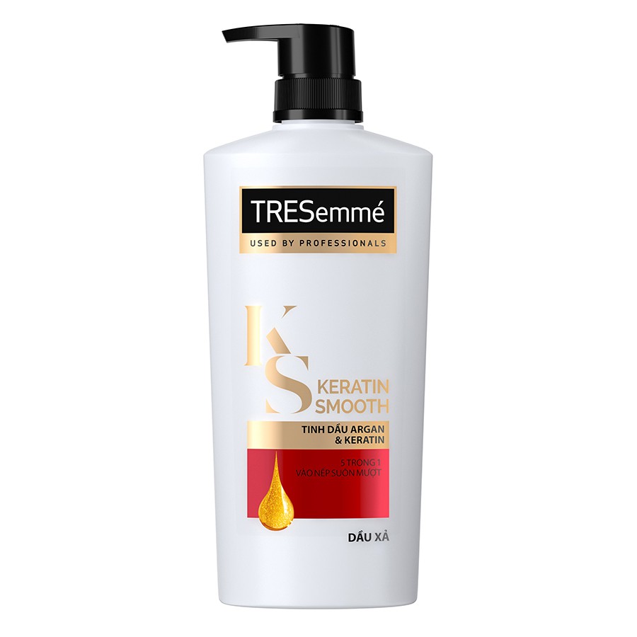 Dầu gội hoặc Dầu xả TRESEMME Keratin Smooth Tinh dầu Argan và Keratin vào nếp suôn mượt 620g