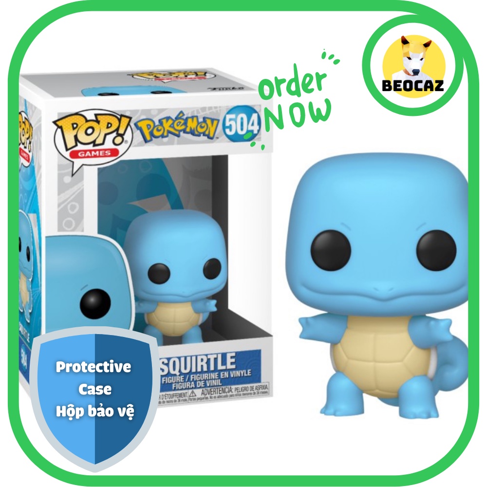 [Full Box Tặng Hộp Bảo Vệ] Mô hình Funko nội địa Trung dễ thương Rùa xanh Squirtle Pokemon 504 bền màu an toàn quà tặng