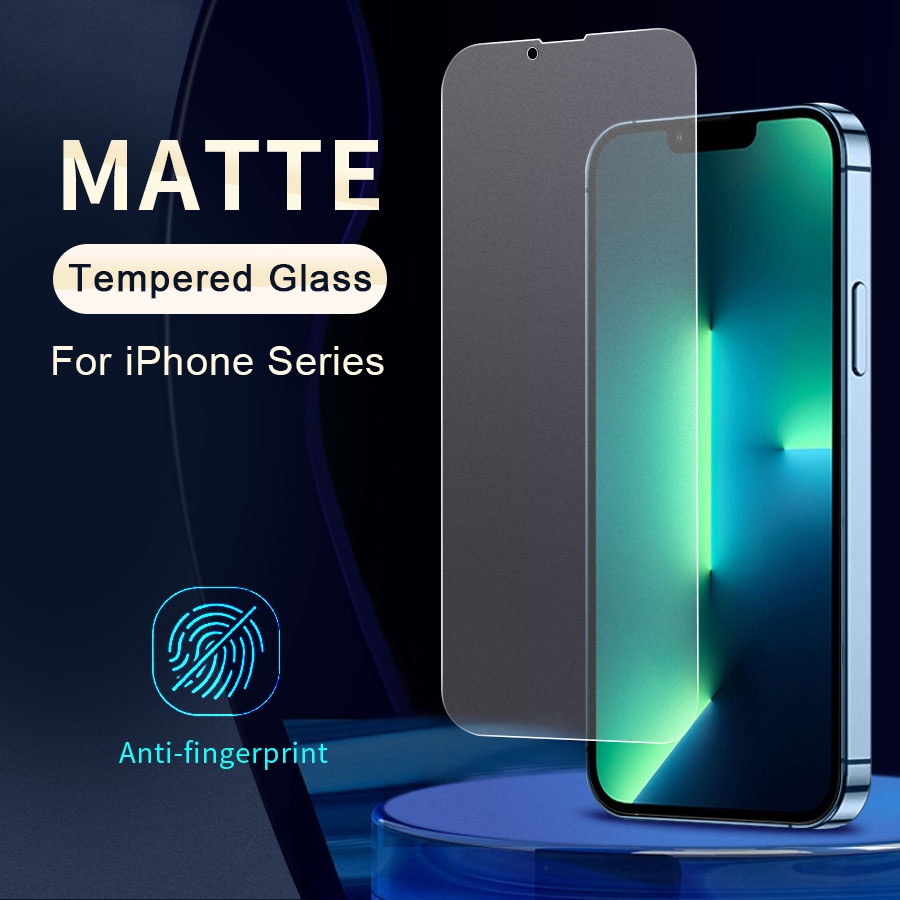 Kính cường lực màn hình điện thoại nhám chống vân tay cho iPhone 15 11 12 13 14 Pro Max X XR XS Max 6 6S 7 8 PLUS 13 MINI SE 2020