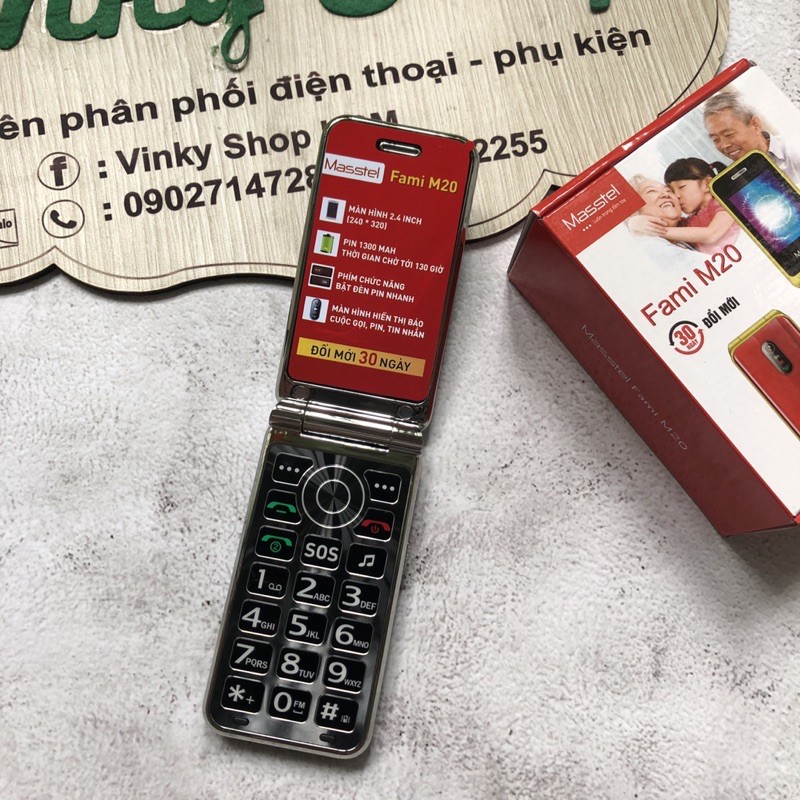 Điện Thoại Masstel Fami M20 - Hàng chính hãng,Điện Thoại dành cho người cao tuổi,nắp gập,sang trọng Bảo hành 12 tháng | BigBuy360 - bigbuy360.vn