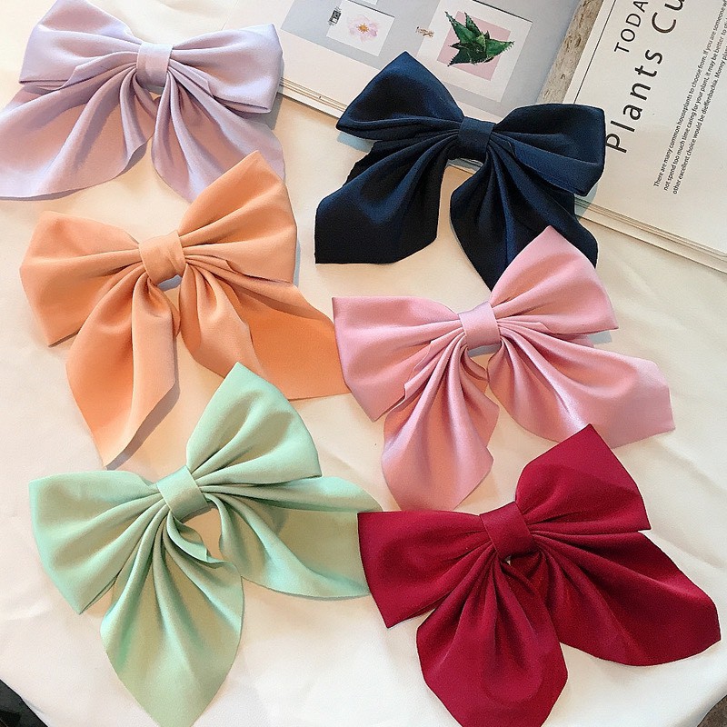 Kẹp tóc nơ tiểu thư Hàn Quốc Bản to siêu cute Hót trend mẫu mới 2020