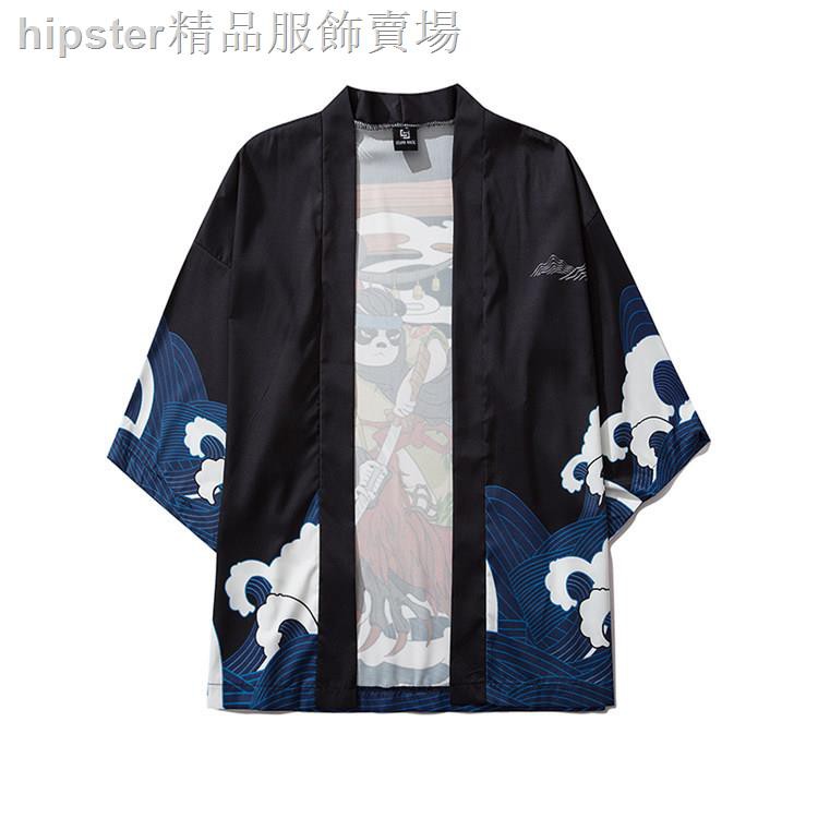 Áo Khoác Kimono In Hình Gấu Trúc Samurai Độc Đáo