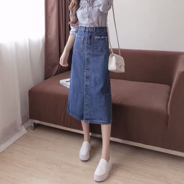 Chân váy bò hoạ tiết