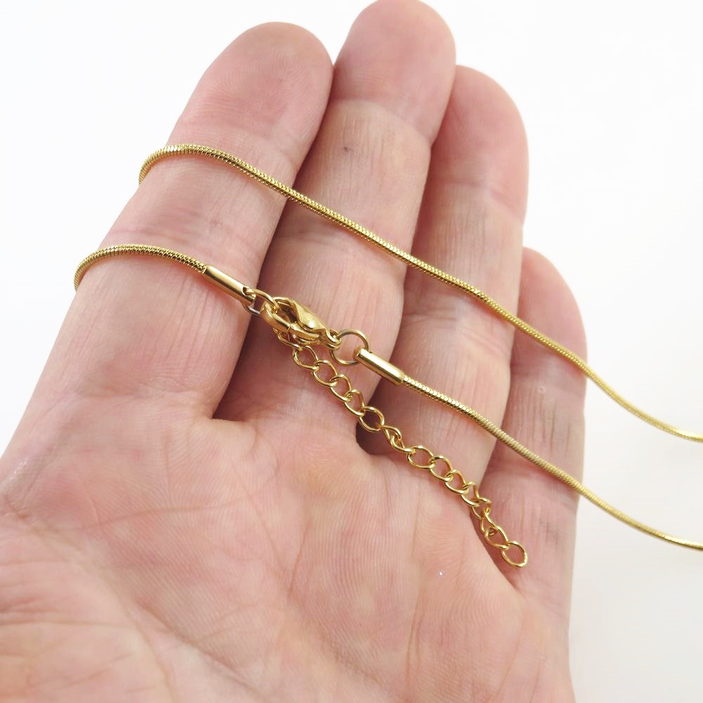 Dây chuyền trơn dây tròn không mặt mền mại thoải mái chất liệu titan mạ vàng không đen gỉ