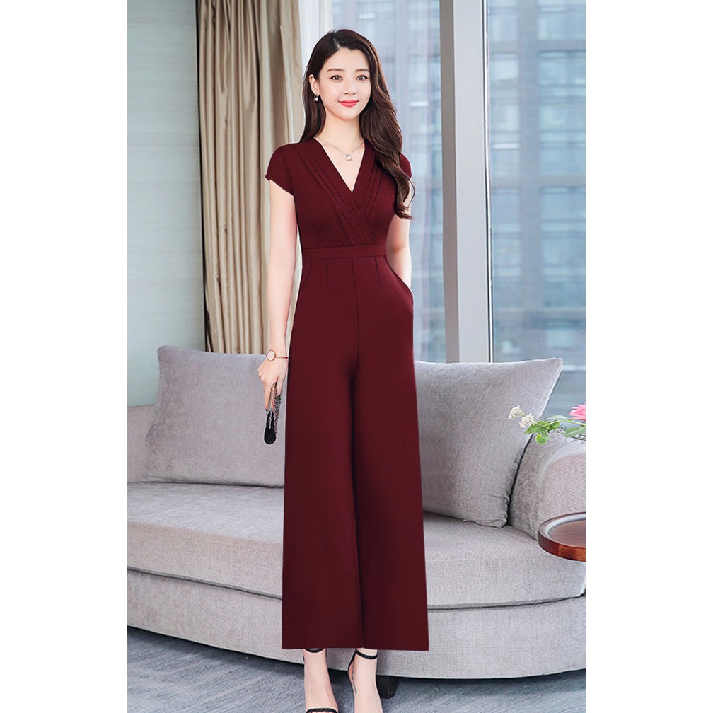 Jumpsuit Dài 💝FREESHIP💝 Jumsuit dài ống suông xếp ly ngực xinh xắn J1093 | WebRaoVat - webraovat.net.vn