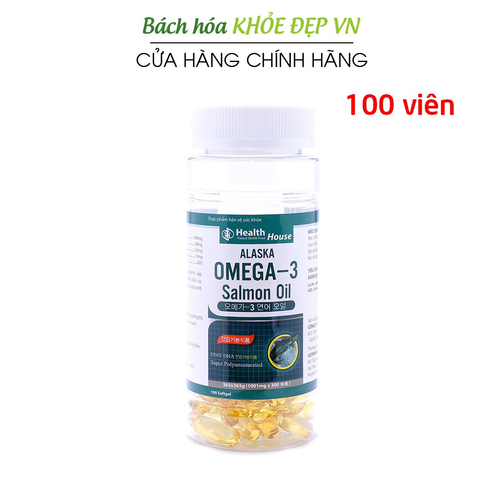 Viên dầu cá Alaska Omega 3 bổ não, sáng mắt, khỏe tim mạch - 100 viên [Alaska Omega 3 Đen]