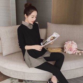 Áo len phối kiểu sơ mi hàng đẹp ( coi kĩ ảnh thật phía cuối )