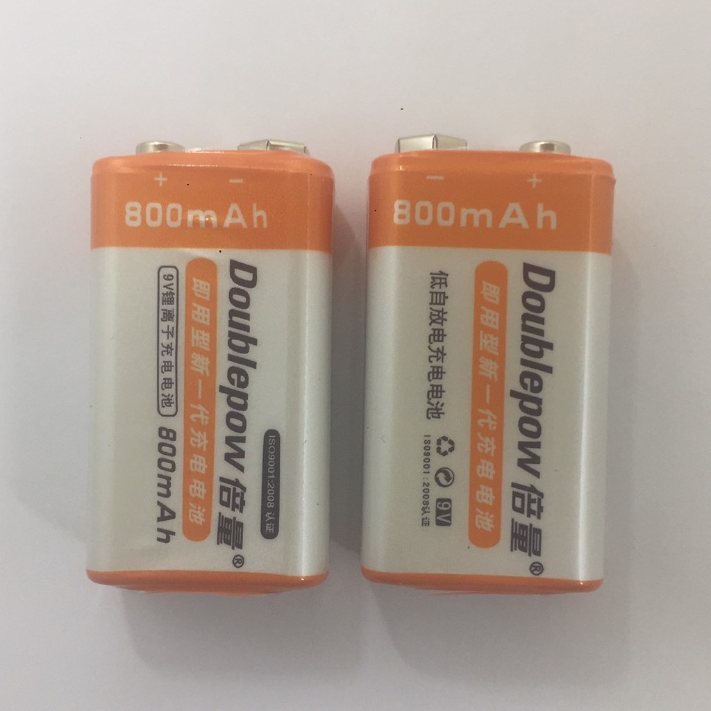 Pin sạc 9v vuông 800mAh doublepow  sử dụng lâu dài
