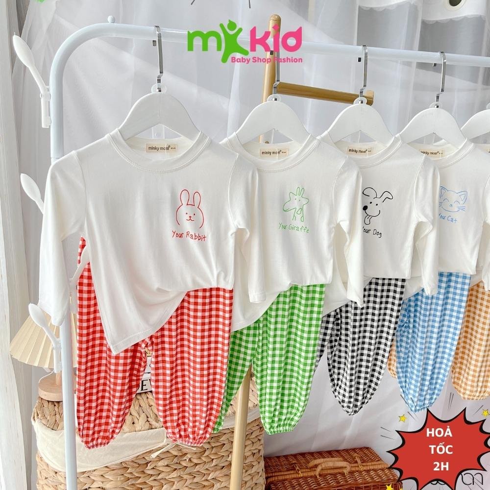 Bộ Thu Đông Cho Bé 14-26kg 💖 Bộ Minky Mom Dài Tay Cho Bé Trai Bé Gái 💖 Chất Thun Lạnh Siêu Co Giãn Thấm Hút Mồ Hôi Tốt .