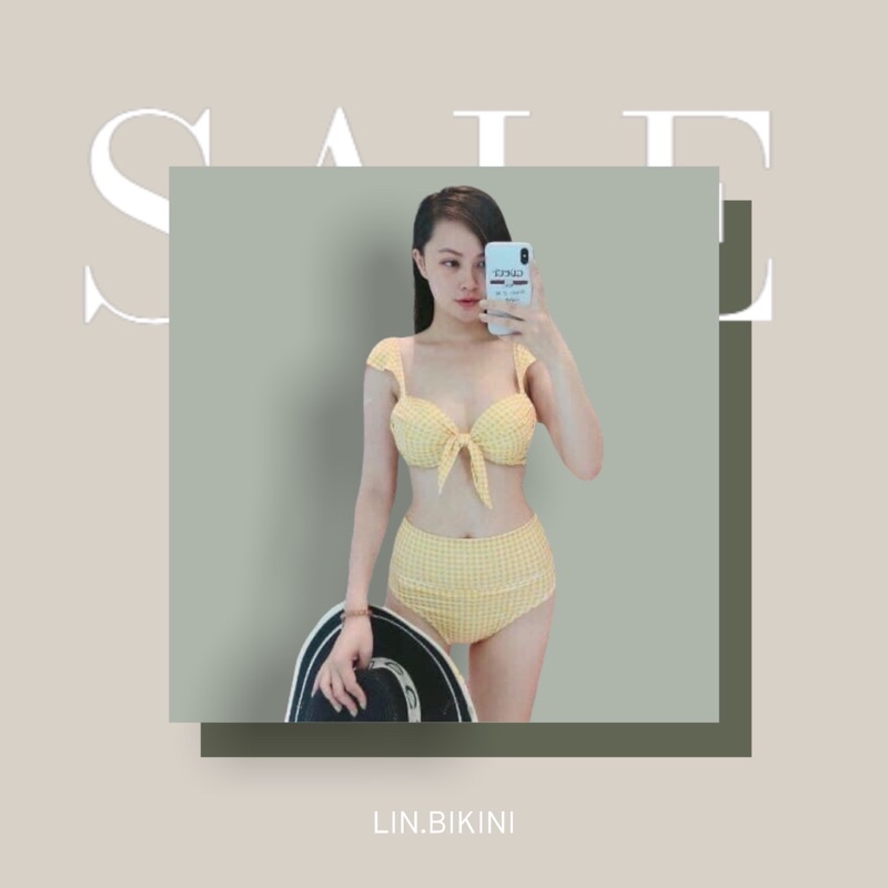 Bộ BIKINI 2 mảnh cánh tiên kẻ caro đỏ