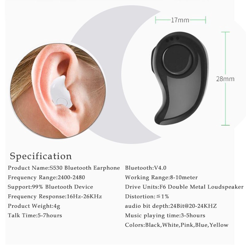 Tai Nghe Bluetooth S530 V4.0 Móc Vành Tai
