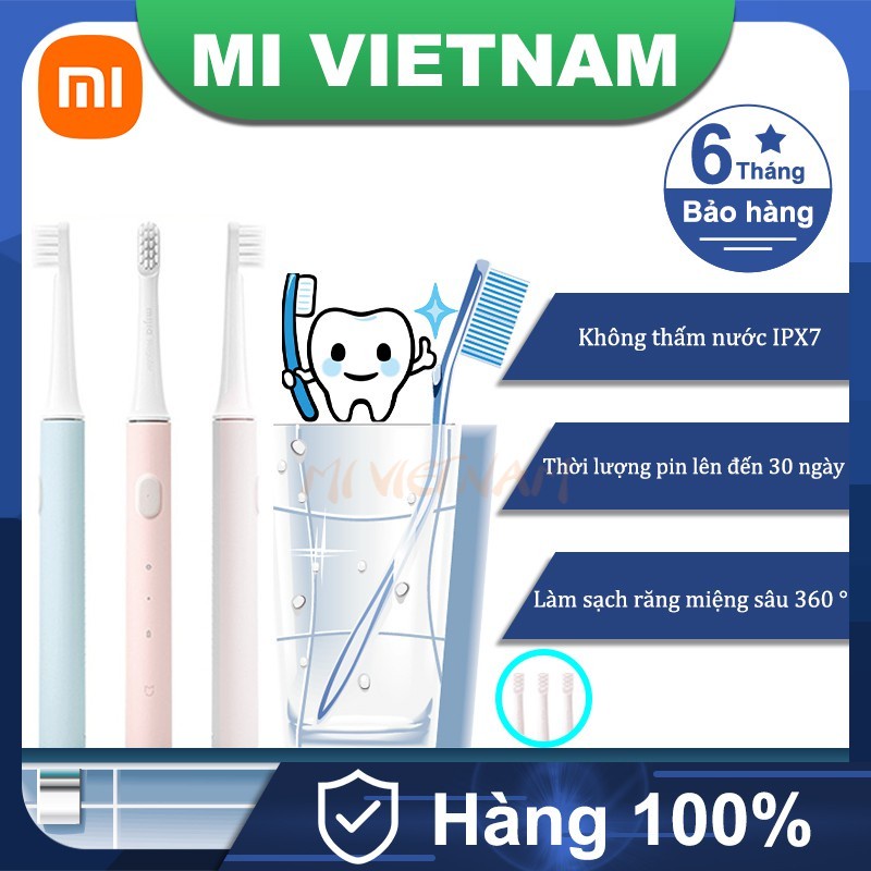 Bàn chải điện Xiaomi T100 IPX7 không thấm nước - Bàn Chải Đánh Răng Mijia T100 Bảo hành 6 tháng