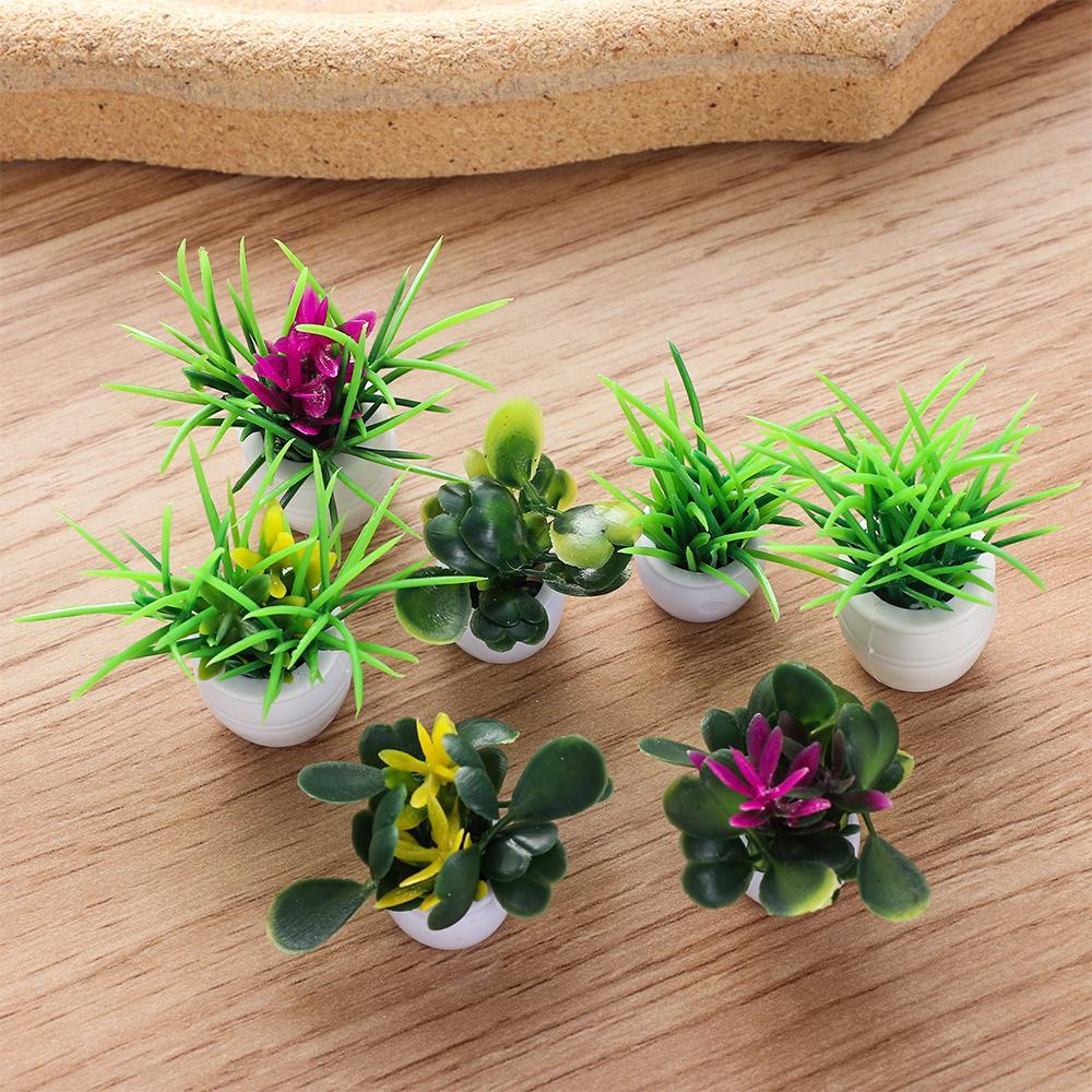 Set 1 Chậu Cây Xanh 7 Kiểu Trang Trí Nhà Búp Bê