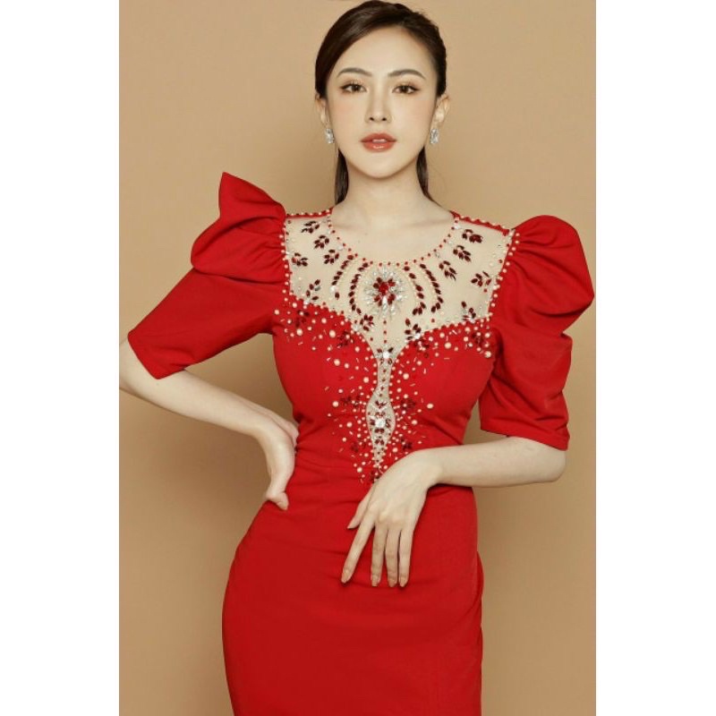 SIZE >>70KG ĐẦM DẠ HỘI KẾT PHA LÊ TAY LỠ