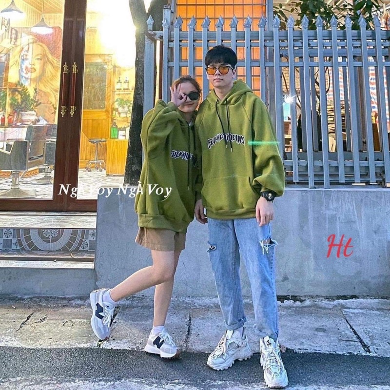 Áo hoodie FU chữ ngực HT12 ba màu