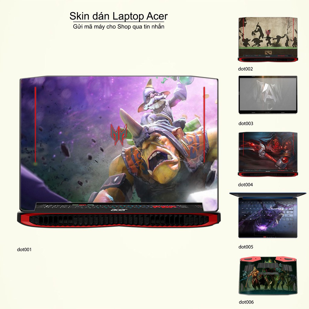 Skin dán Laptop Acer in hình Dota 2 (inbox mã máy cho Shop)