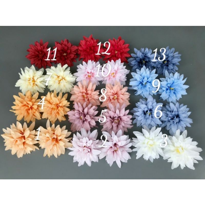 Combo 10 Đầu bông hoa hồng cánh nhọn-Hoa cúc phale 9 bông trang trí, cắm bình