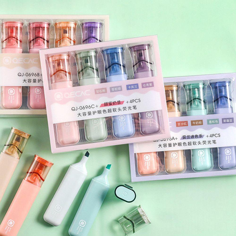 Hộp 4 Bút Đánh Dấu Đầu Xiên Vẽ Tranh Bảo Vệ Mắt