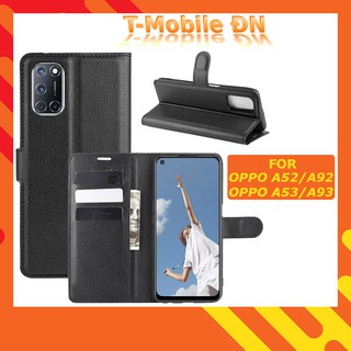 Bao da Oppo A52 A53 A92 A93 🔥 𝐅𝐑𝐄𝐄 𝐒𝐇𝐈𝐏 🔥 Ốp lưng da cao cấp có nắp gập và chống xem video