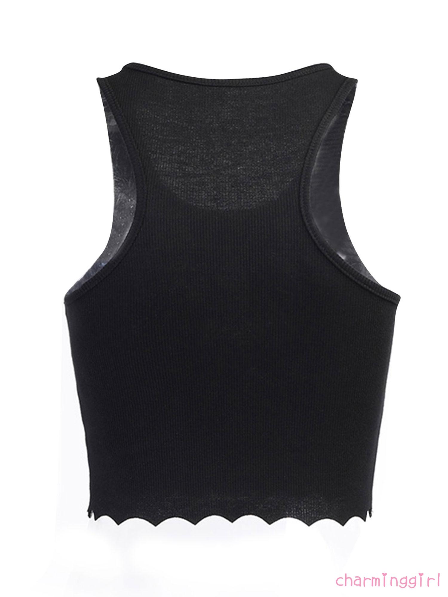 Áo croptop không tay họa tiết in thời trang cho nữ | BigBuy360 - bigbuy360.vn