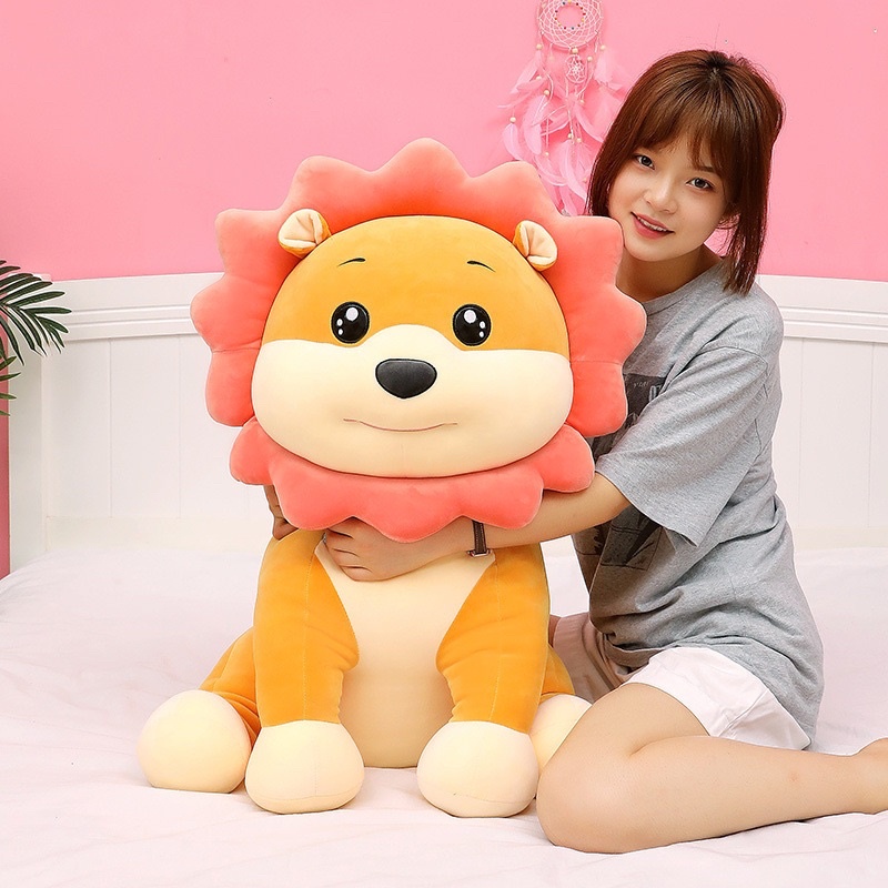 Gấu Bông Sư Tử Hoa Ngồi Mềm Mịn - Xưởng Gấu Bông Việt Nam