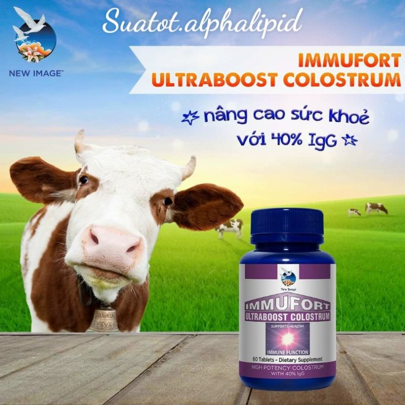 [CÓ HÓA ĐƠN]THỰC PHẨM BẢO VỆ SỨC KHỎE "IMMUFORT ULTRABOOST COLOSTRUM" DẠNG VIÊN UỐNG, NHẬP KHẨU TẠI NEW ZEALAND (LỌ 60V)