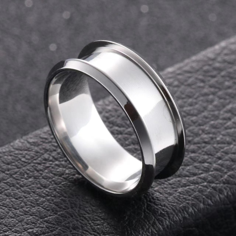 Bộ 6 Nhẫn Bằng Thép Không Gỉ Có Rãnh Dùng Làm Trang Sức