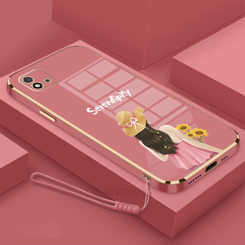 ốp lưng Realme c11 2021 c20 Ốp Điện Thoại TPU Silicon Viền Mạ Màu Hình Cô Gái Xinh Đẹp Cho Realme c11 2021 c20