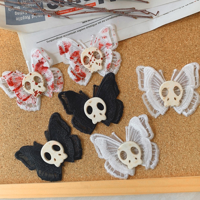 Kẹp Tóc Hình Bướm / Đầu Lâu Phong Cách Gothic Thời Trang