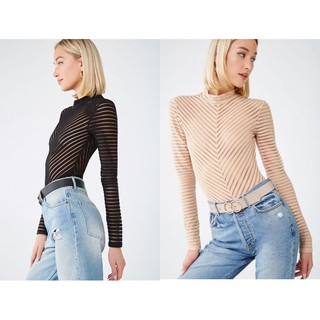 Bodysuit lưới F21 sheer bodysuit auth