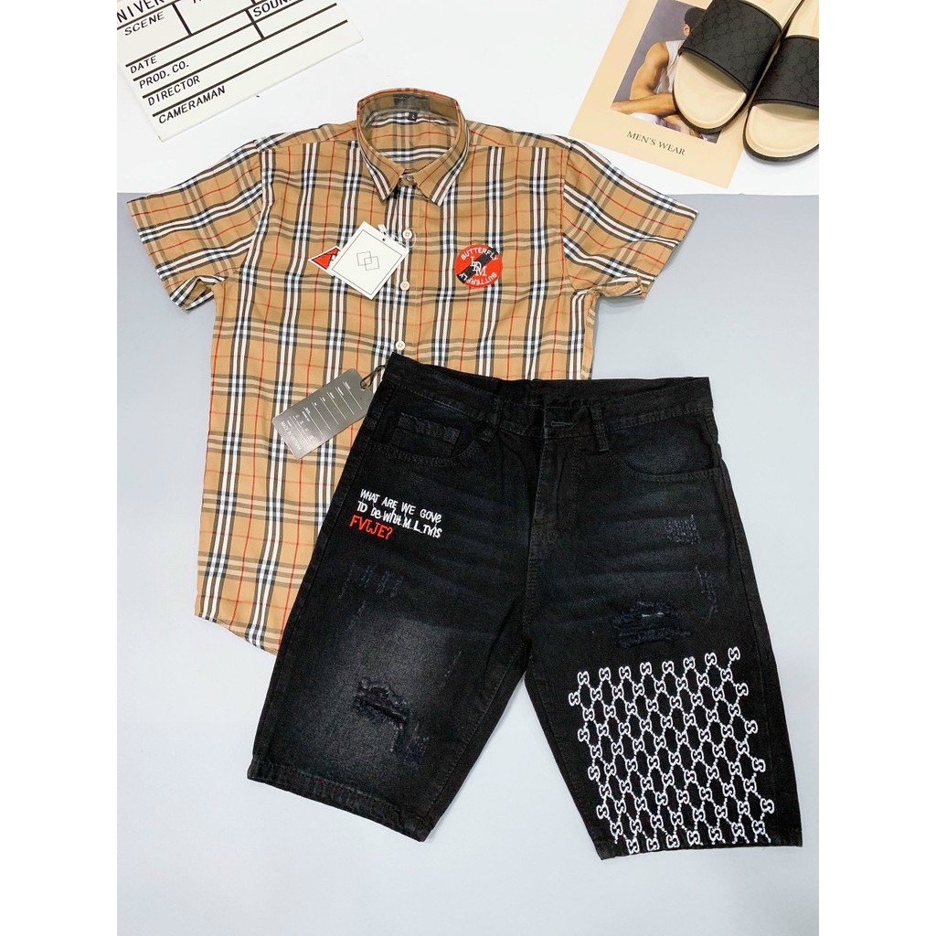 Quần short jean nam trắng cao cấp vải dày co dãn chất lượng rất đẹp | BigBuy360 - bigbuy360.vn