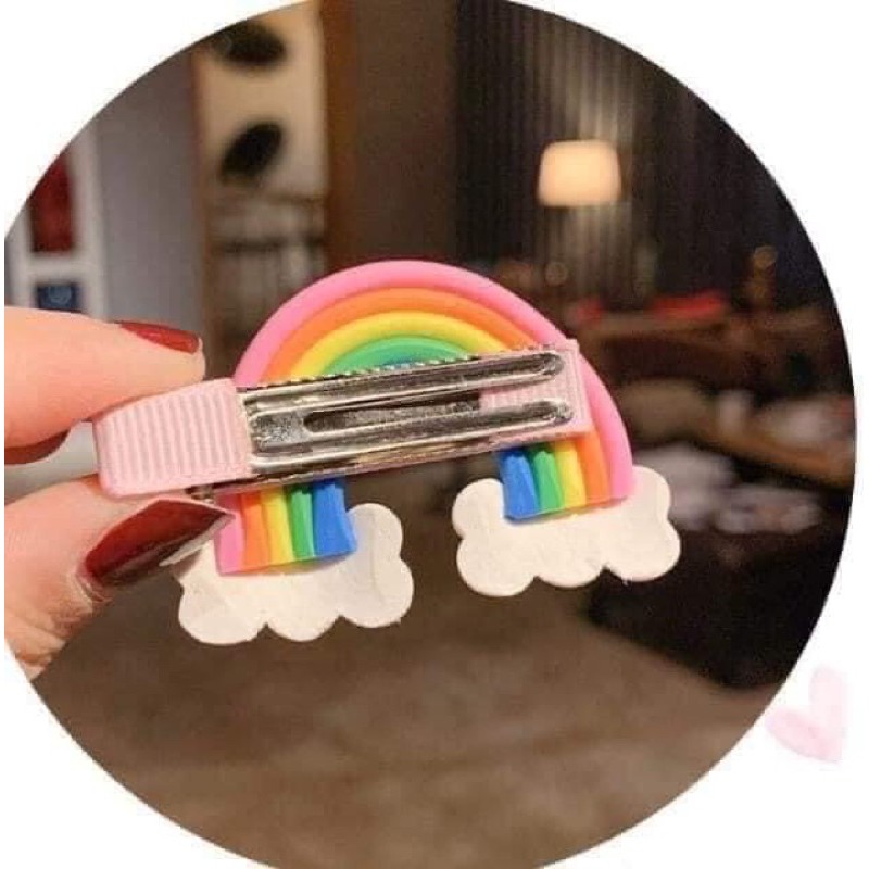 Sét 3 kẹp tóc cầu vồng cho bé