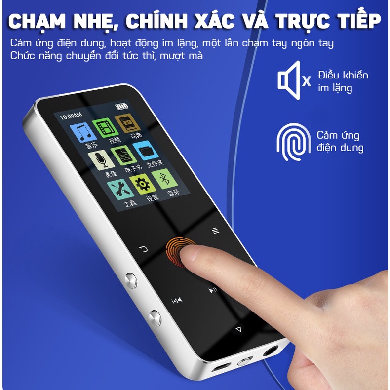 Máy Nghe Nhạc Mp3, Xem Phim, Bluetooth Bộ Nhớ 8GB Vỏ Kim Loại S08  HOMESTORE