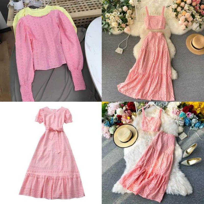 Vải thô boi thêu hoa đục lỗ