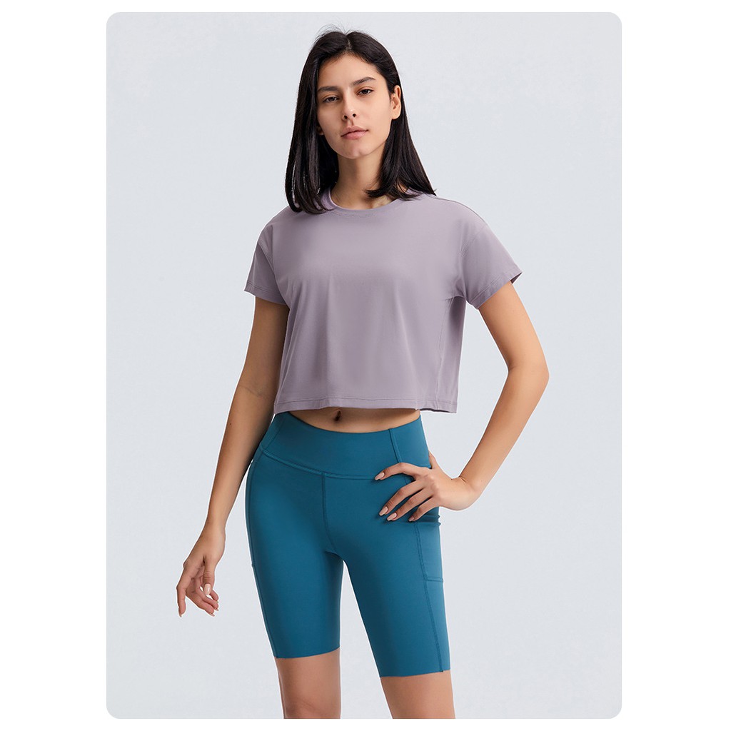 Áo tập thể thao Lululemon Cates Crop Tee - Áo tập thể thao Lulu không logo