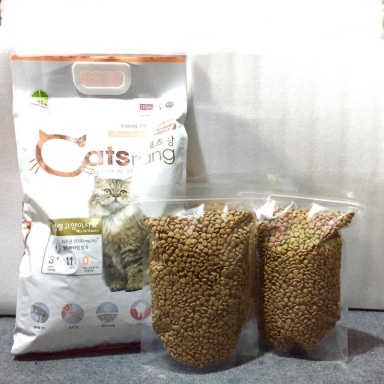 Thức ăn hạt cho mèo mọi lứa tuổi CATSRANG Hàn Quốc - Túi 1kg hạt thức ăn mèo Catrang đầy đủ chất dinh dưỡng